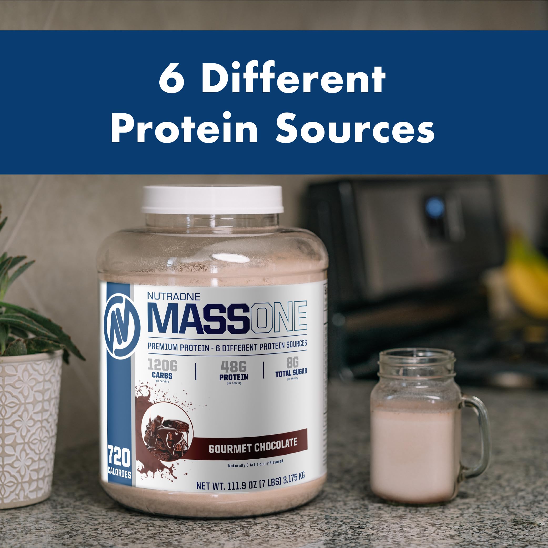 NutraOne Massone Gainer: doseur inclus pour faciliter la préparation.