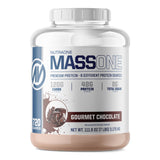 NutraOne Massone Gainer: poudre chocolat gourmet, soutien pratique à l'apport calorique.