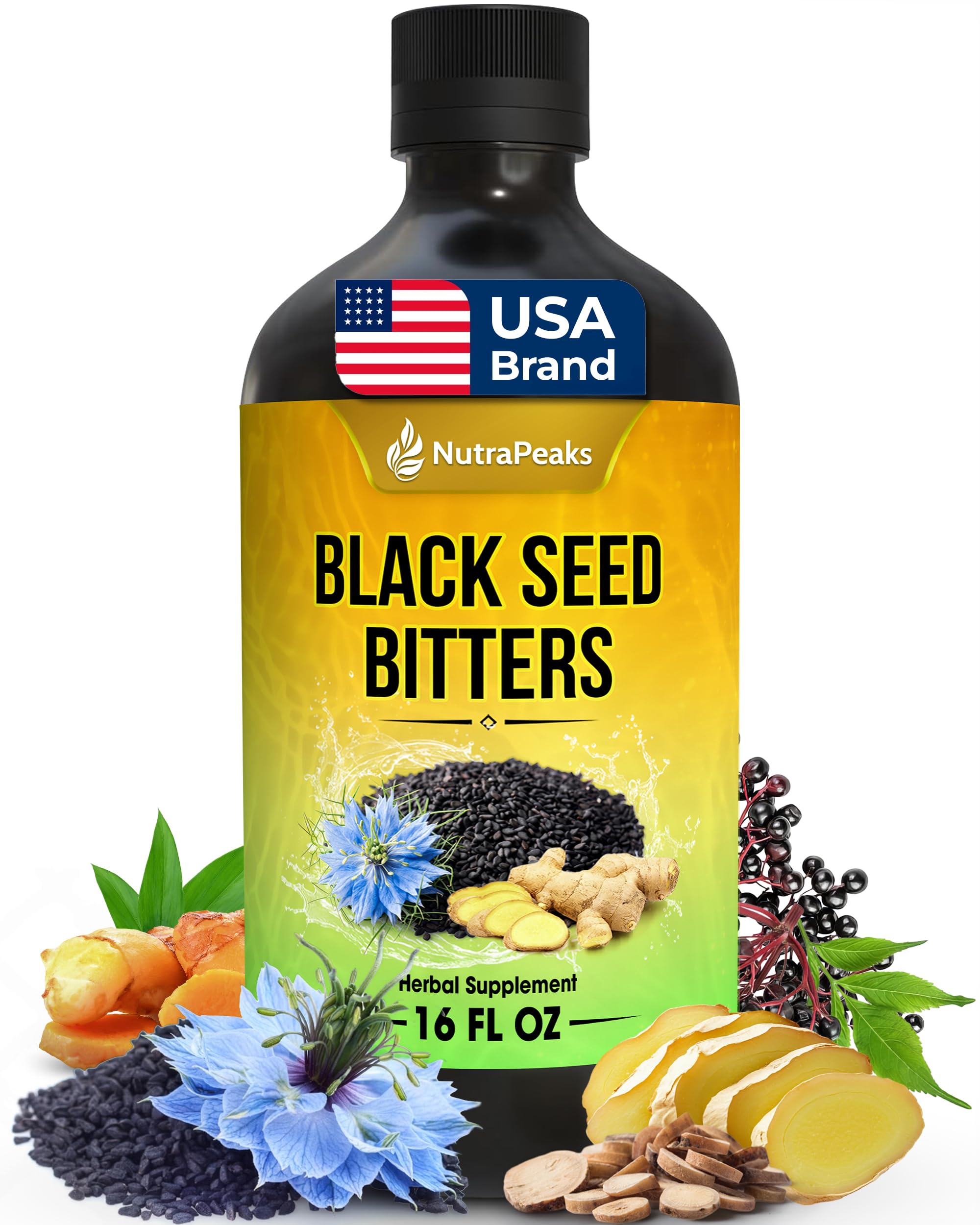 NutraPeaks Bitters Nigelle: bouteille ambrée prête pour votre routine bien-être.
