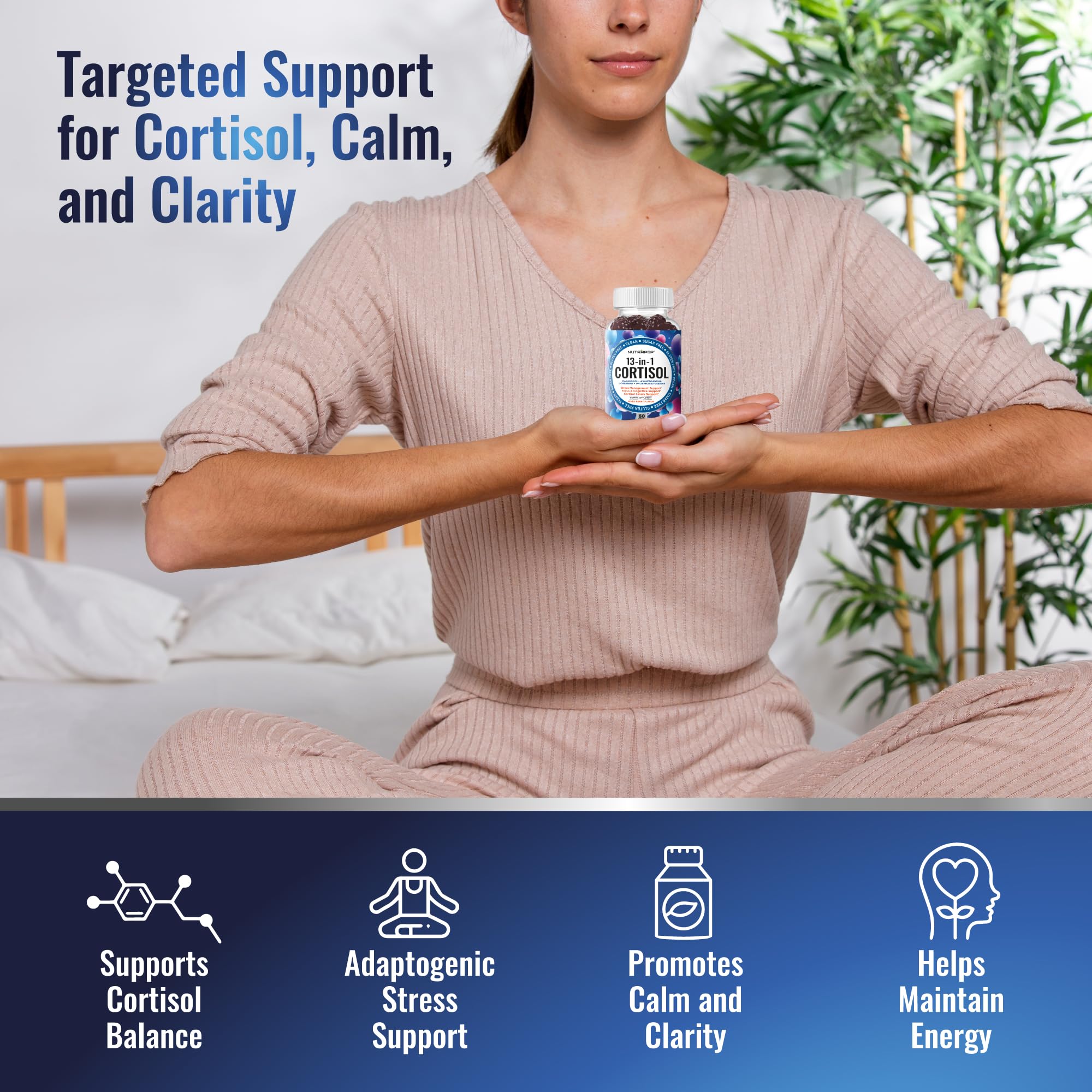 Gummies NutraPep à base végétale pour équilibre cortisol et concentration.