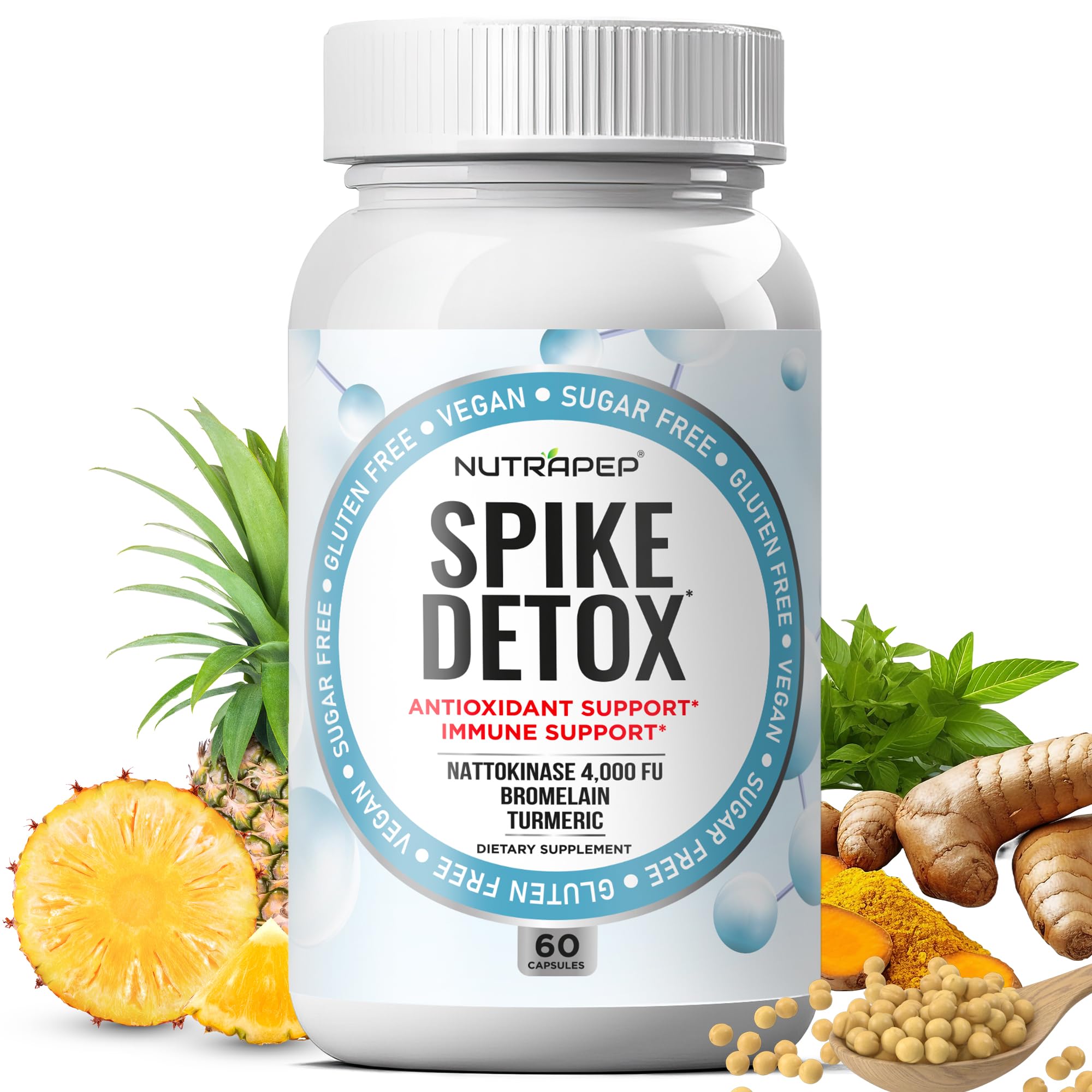 NutraPep Spike Detox: bouteille montrant le complément pour soutien detox et hydratation.