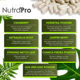 NutraPro Kidney Cleanse – ingrédients clés comme Cranberry et Chanca Piedra pour detox.