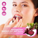 Capsules Nutrathrive Betterave vegan sans OGM pour mode de vie sain.