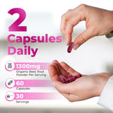 Capsules Nutrathrive Betterave, lab-testées pour qualité fiable et pureté.