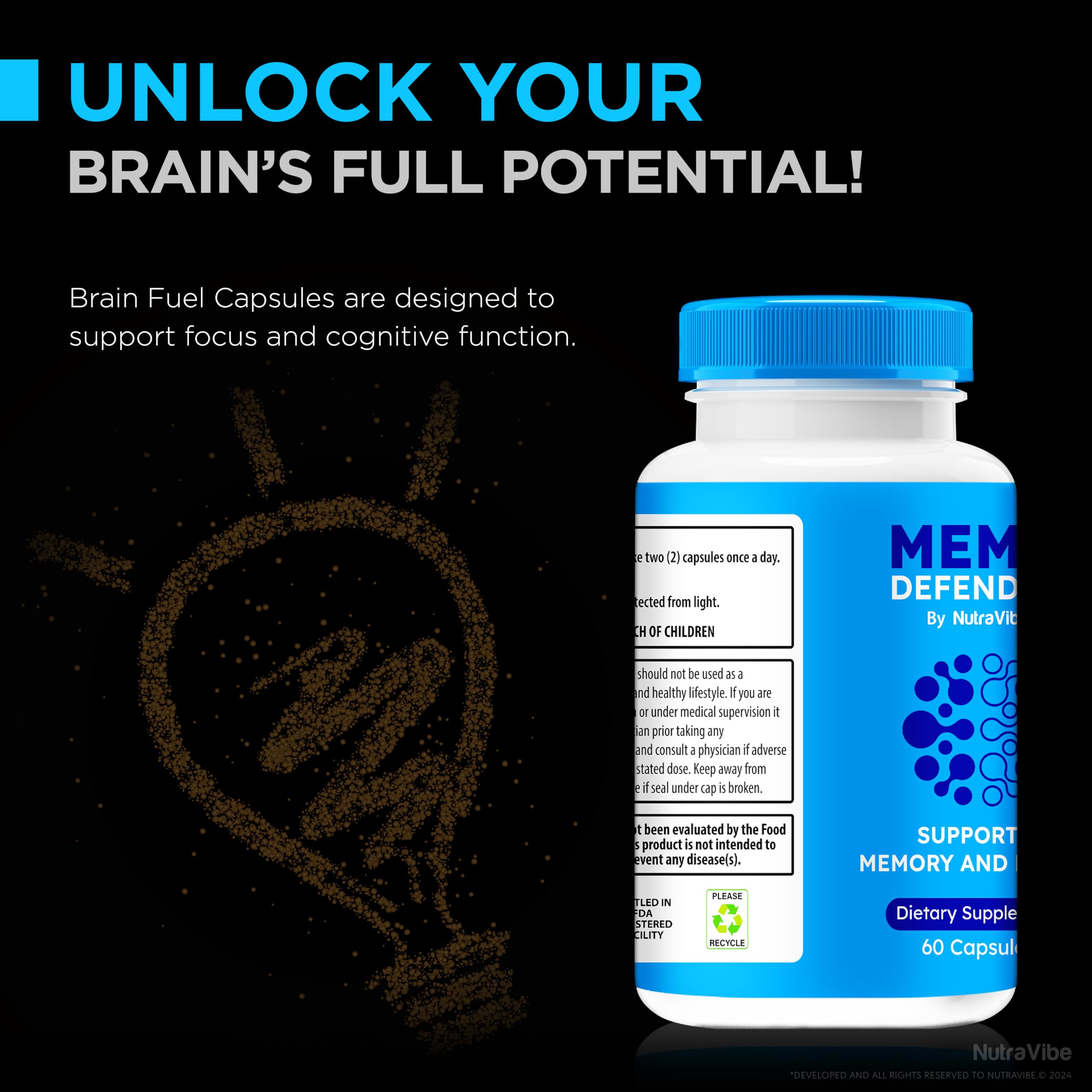 NutraVibe Memo Defender: énergie durable sans crash grâce à une formulation naturelle.