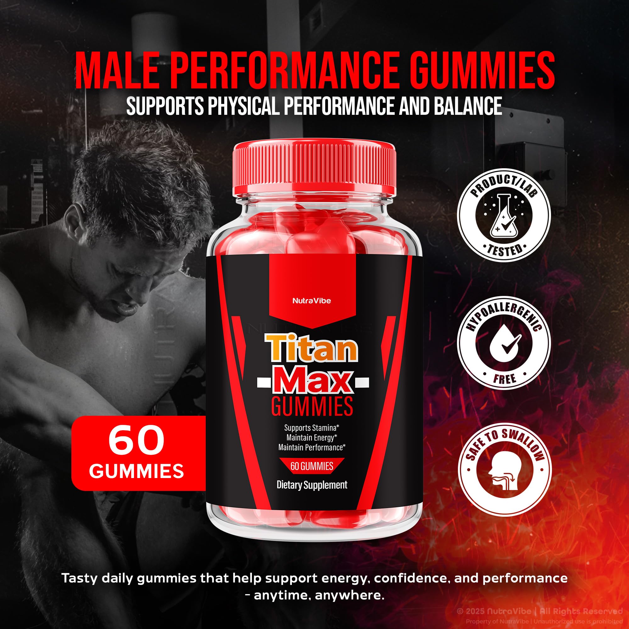 NutraVibe Titan Max gommes dose quotidienne suggérée et simplicité