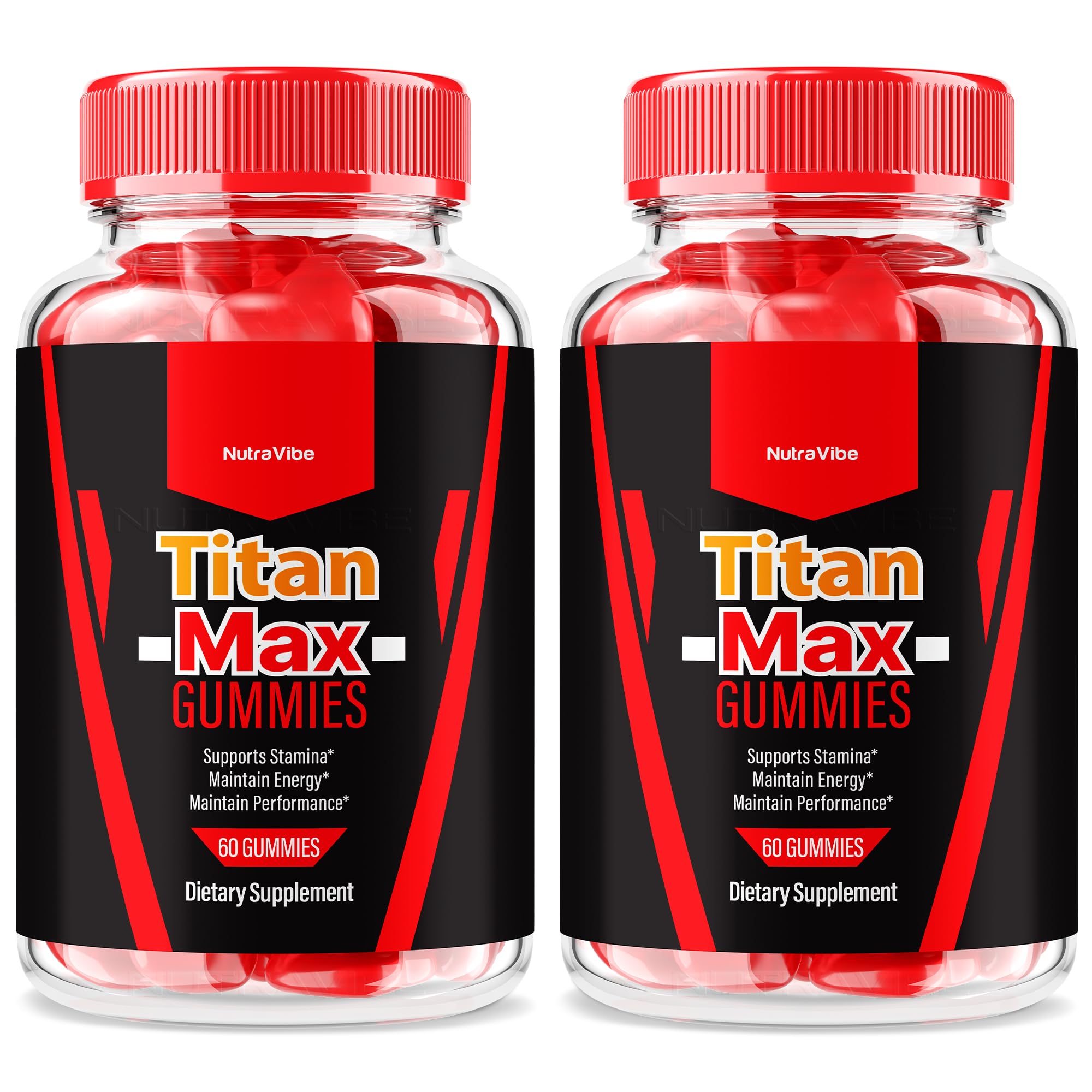 NutraVibe Titan Max gommes paquet 2-pack énergie potentielle et praticité