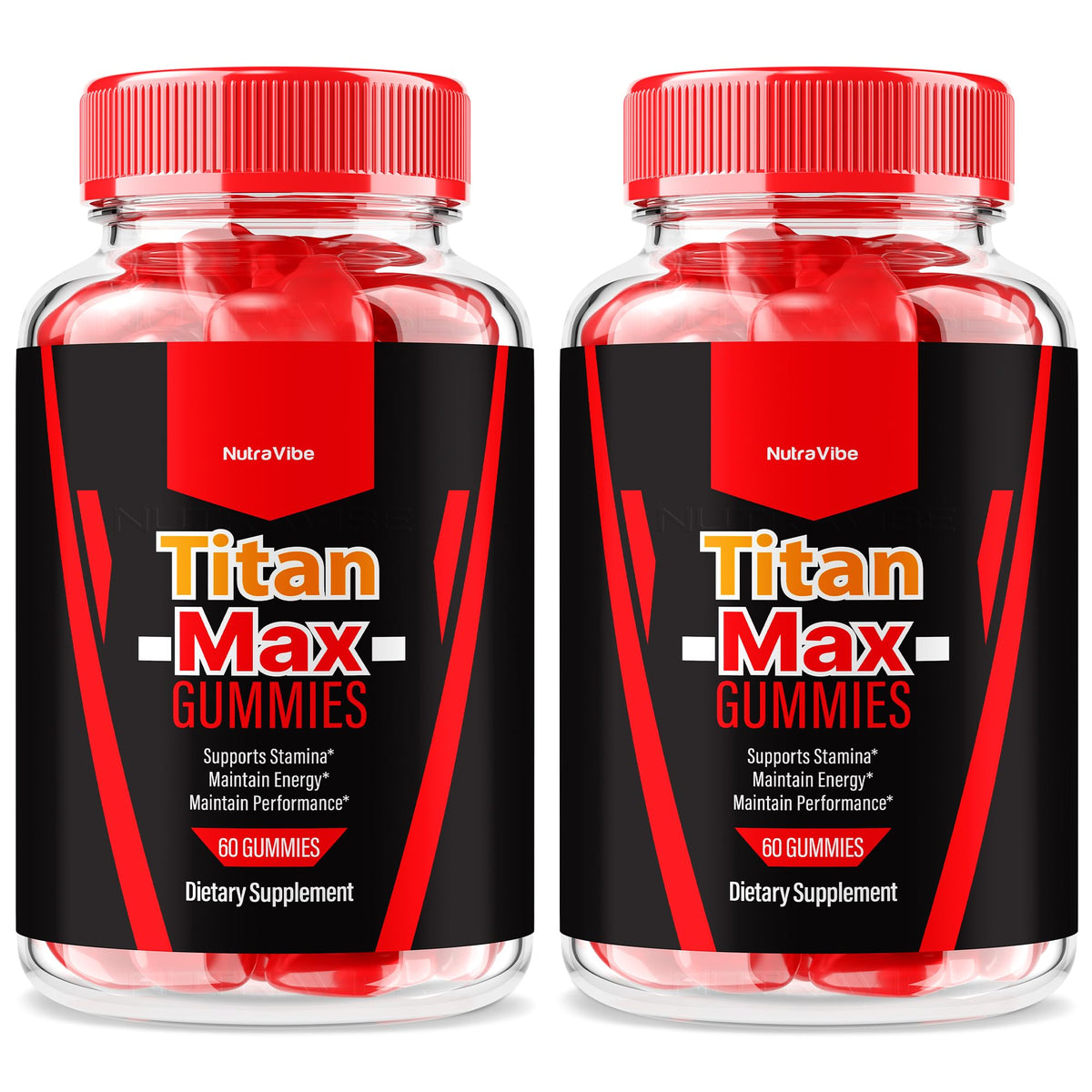 NutraVibe Titan Max gommes paquet 2-pack énergie potentielle et praticité