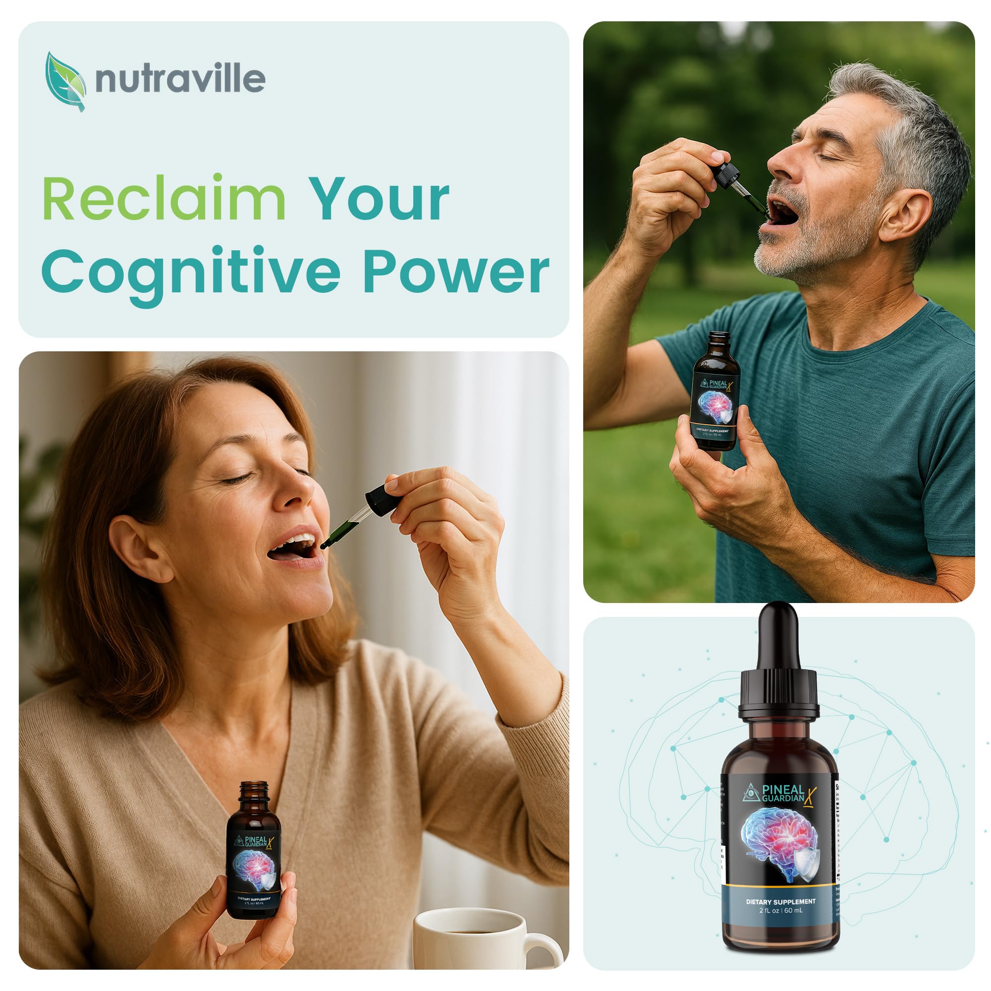 Nutraville Pineal Guardian X, boite emballage soignée pour une expérience premium.