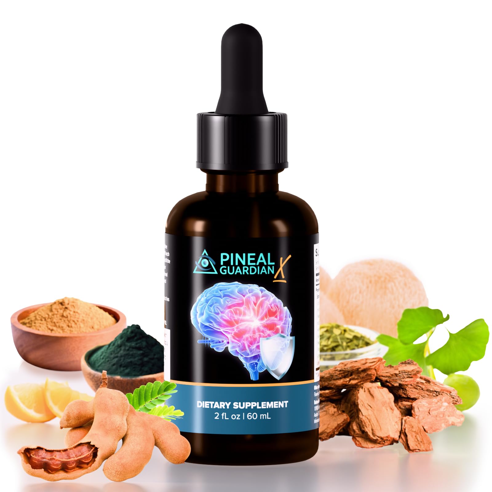 Nutraville Pineal Guardian X, bouteille 60 ml prête à l'emploi, soutien cognitif potentiel.