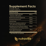 Nutraville Pineal XT Platinum — étiquette et fiche nutritionnelle, acide fulvique et minéraux