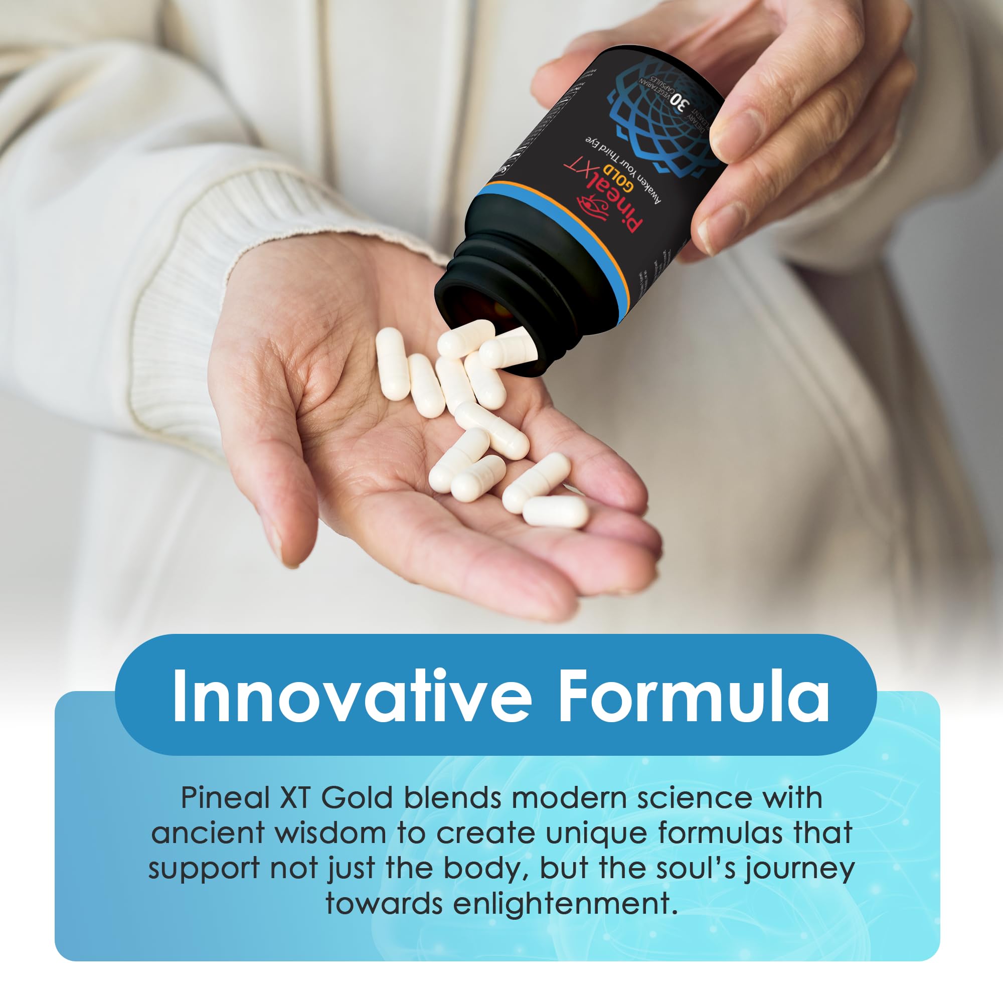 Nutraville Pineal XT Gold – Routine quotidienne, potentiel pour énergie et clarté.