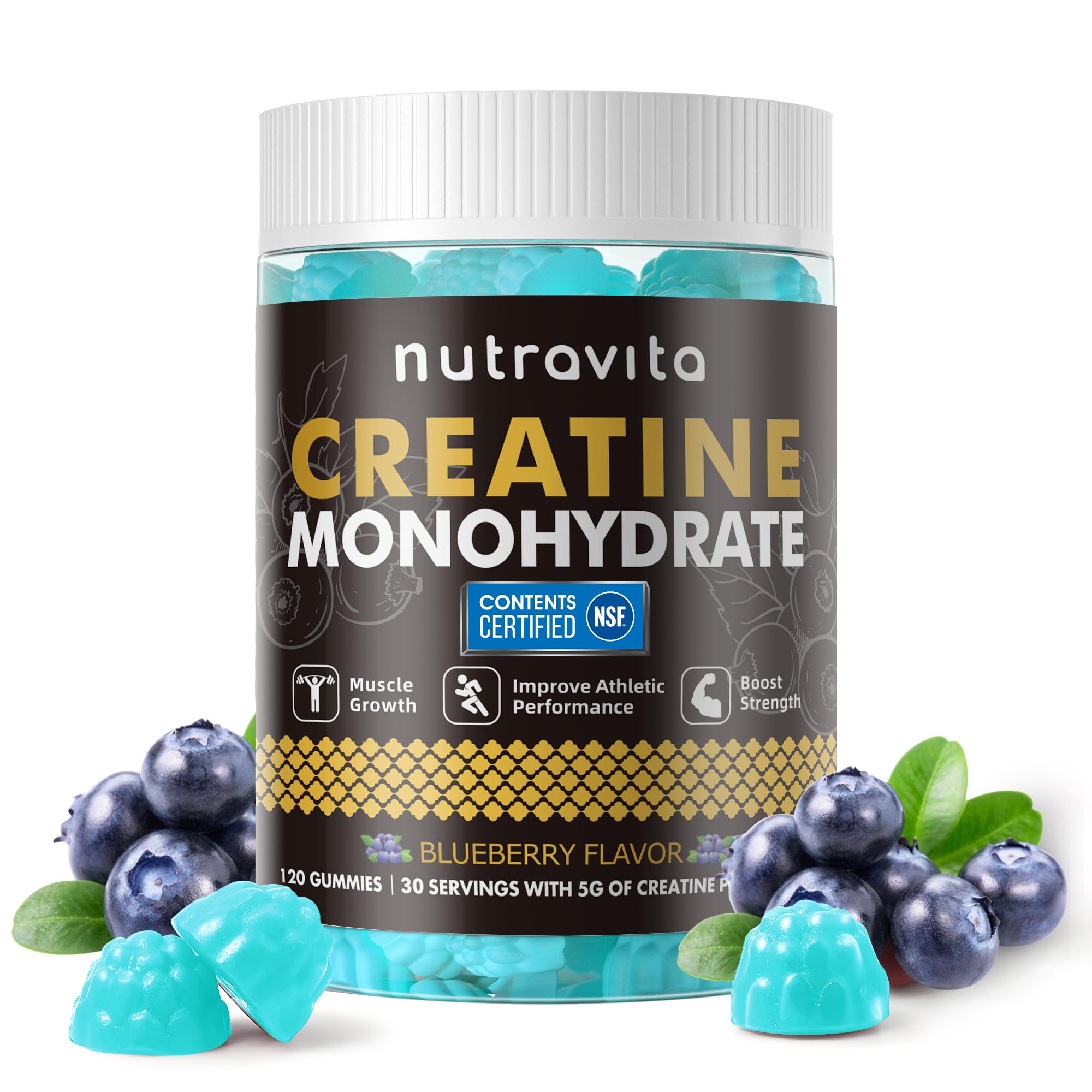 Gomme Nutravita Creatine en bouteille prête à l’entraînement