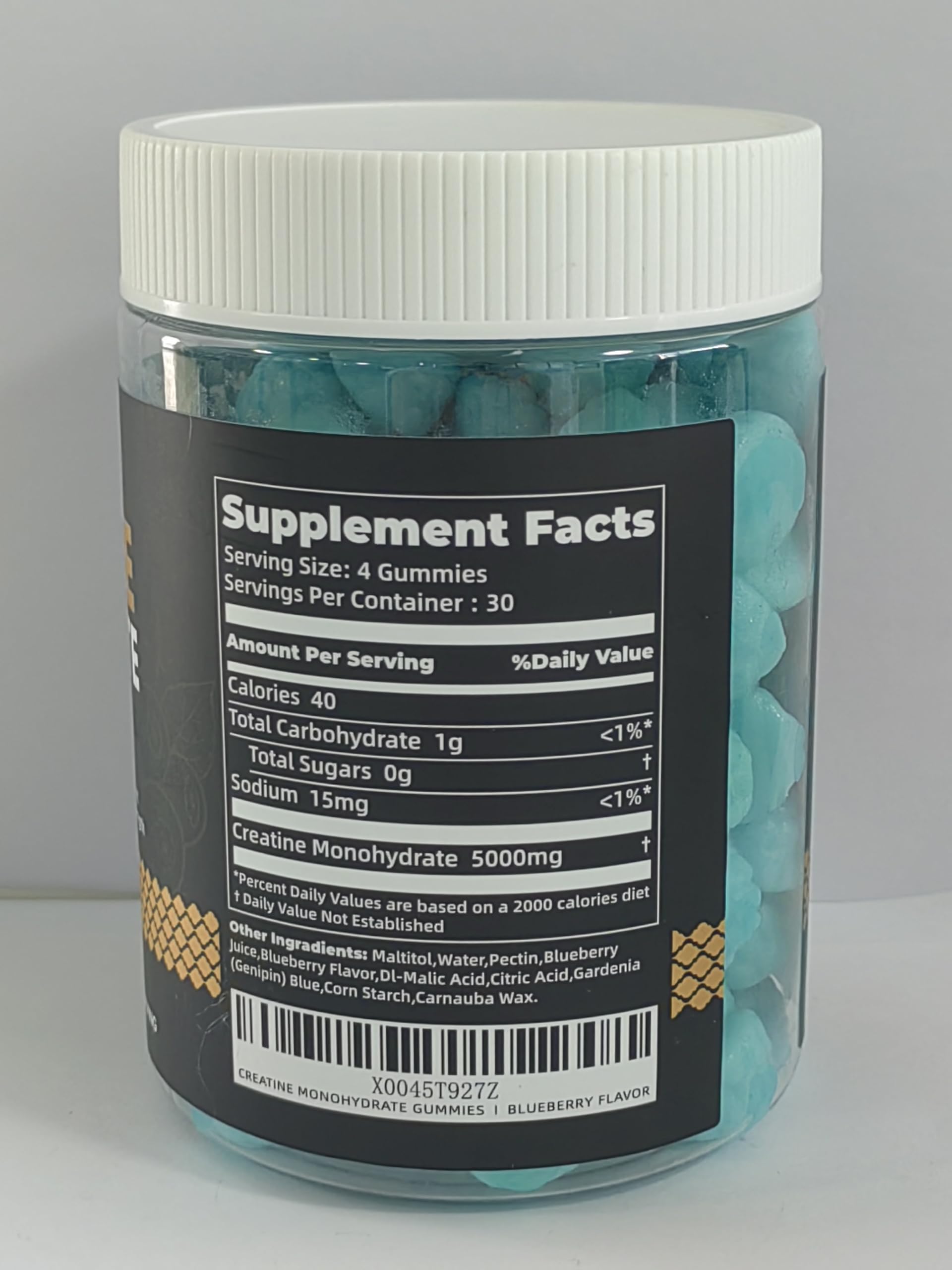 Étiquette Nutravita Creatine Monohydrate avec informations claires