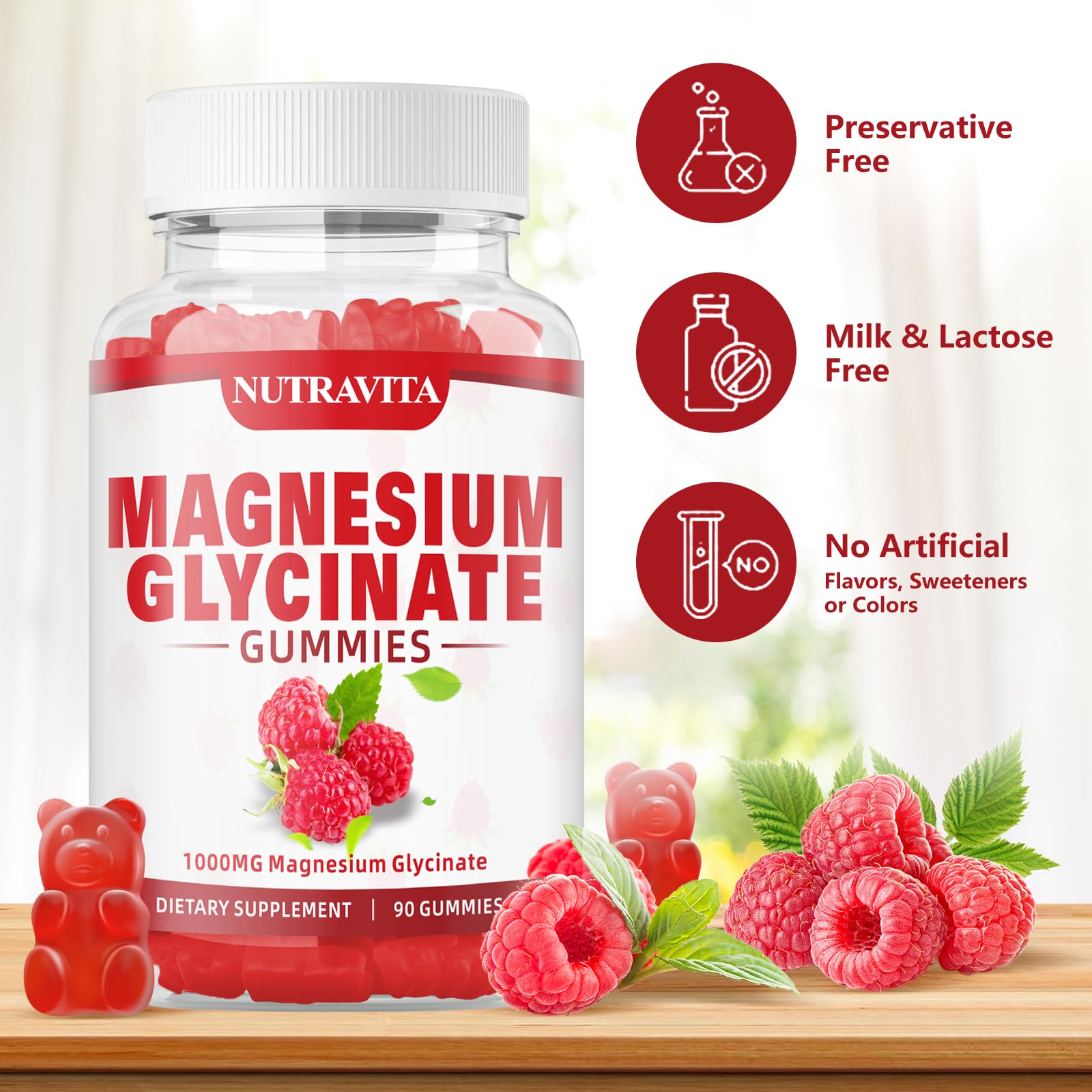 Gommes Nutravita emballage rouge, dégustation facile et pratique