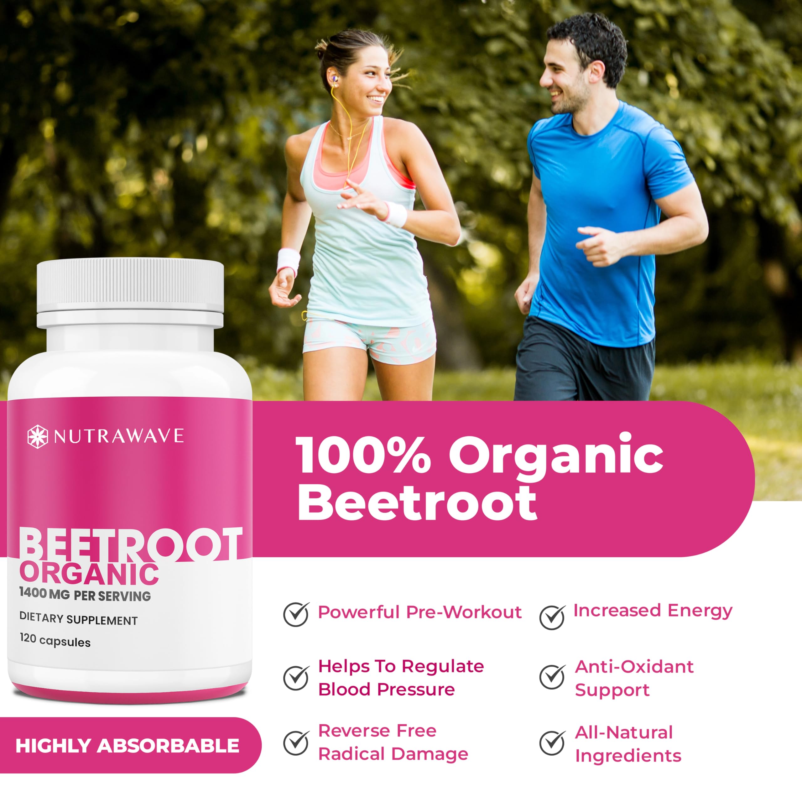 Nutrawave Betterave capsules – boîte : présentation pratique pour la routine quotidienne.