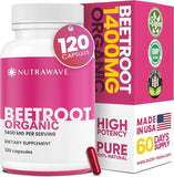 Nutrawave Betterave capsules – bouteille : soutien potentiel à l'énergie naturelle et à la vigilance.