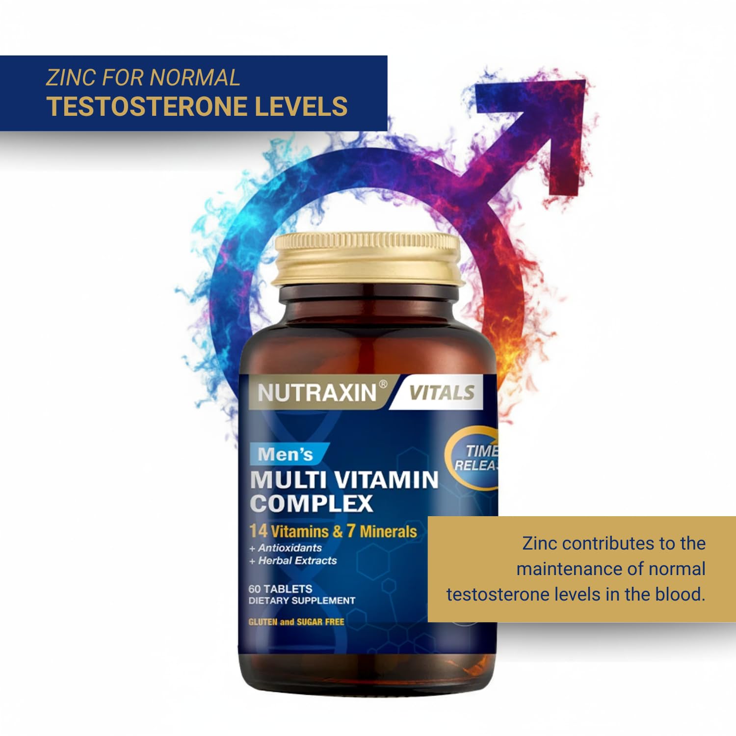Nutraxin Hommes Multivitamine – boîte en main, routine quotidienne équilibrée.