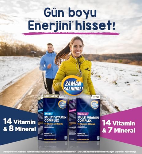 Nutraxin Multivitamines Femmes - Calcium, magnésium et D3 pour des os solides et des articulations saines.