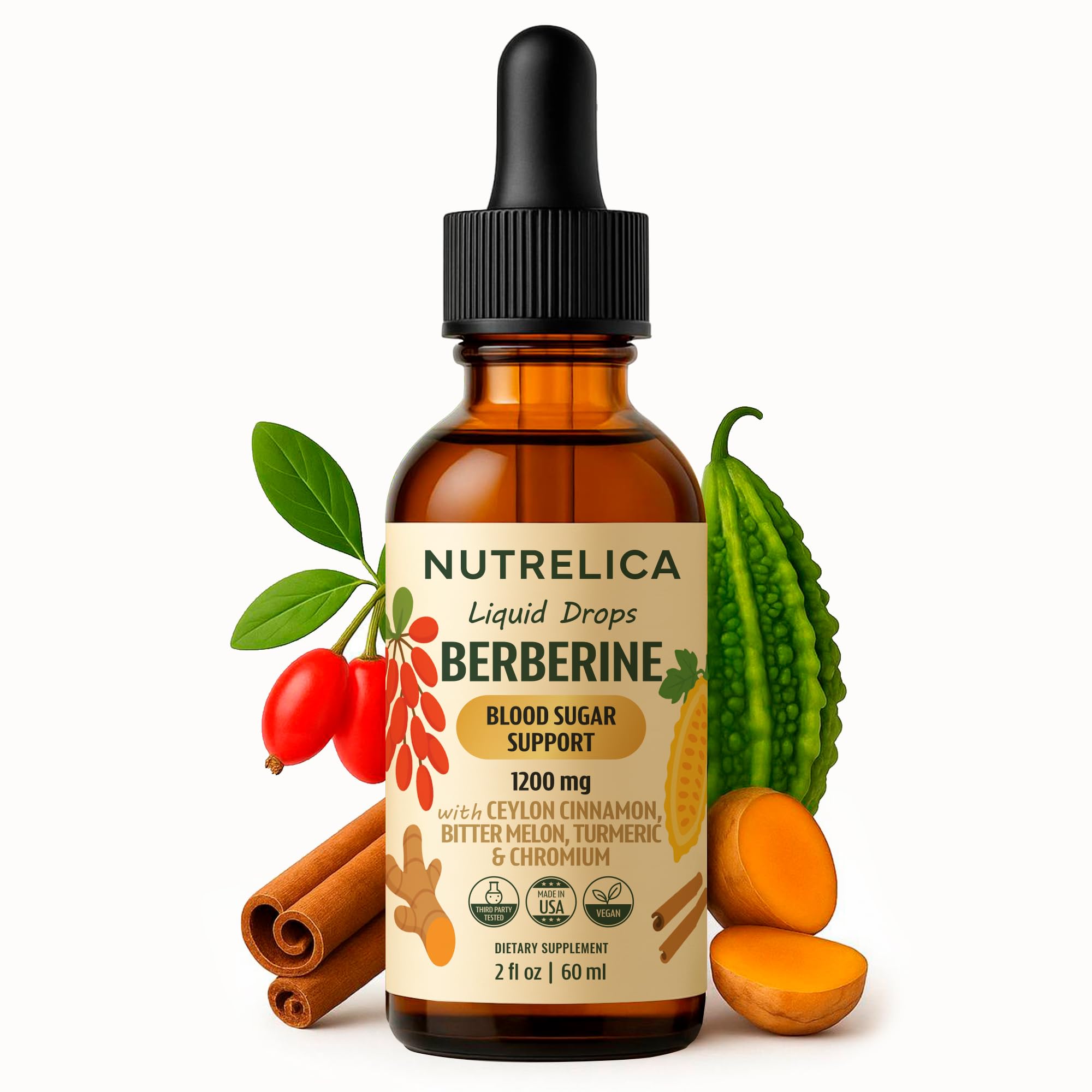 Nutrelica Berberine Cannelle – bouteille prête au soutien glycémique quotidien