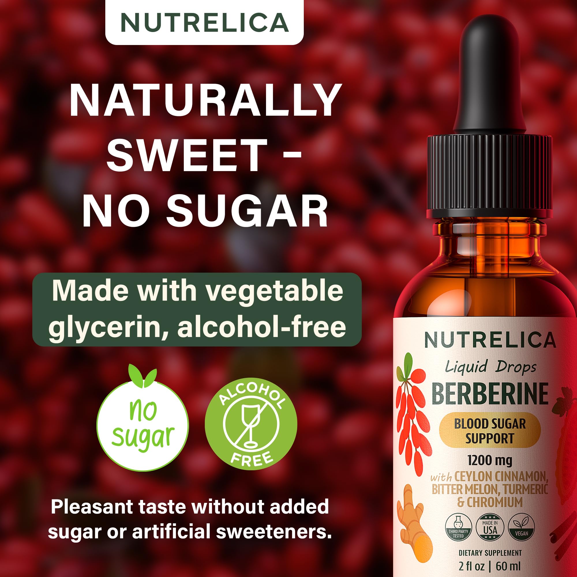 Nutrelica Berberine Melon Amer Turmeric – ingrédients naturels pour le métabolisme