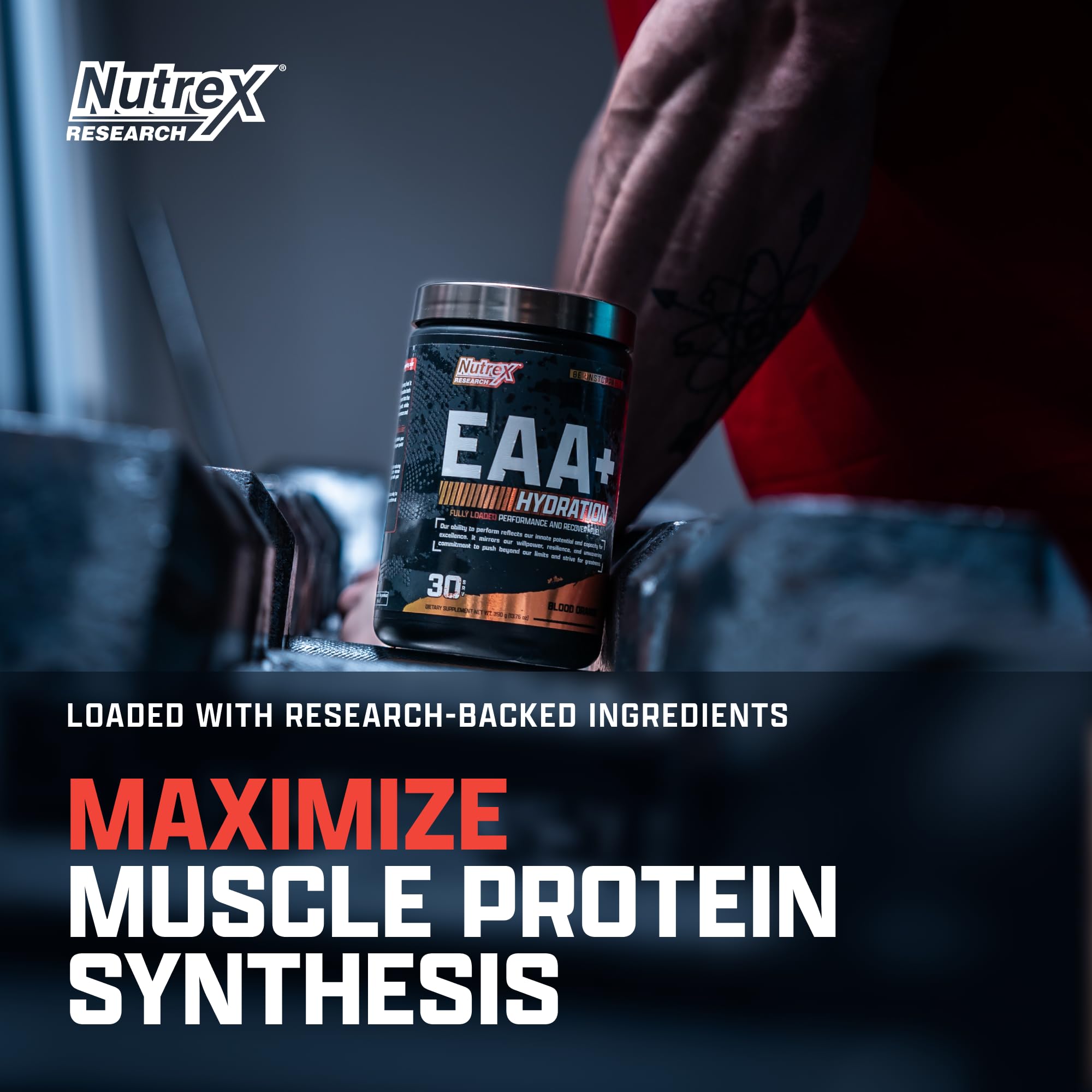 Nutrex EAA Hydration, doseur inclus, contrôle précis des portions.