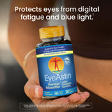 Étiquette EyeAstin mettant en avant Lutéine et Zéaxanthine pour la vision.
