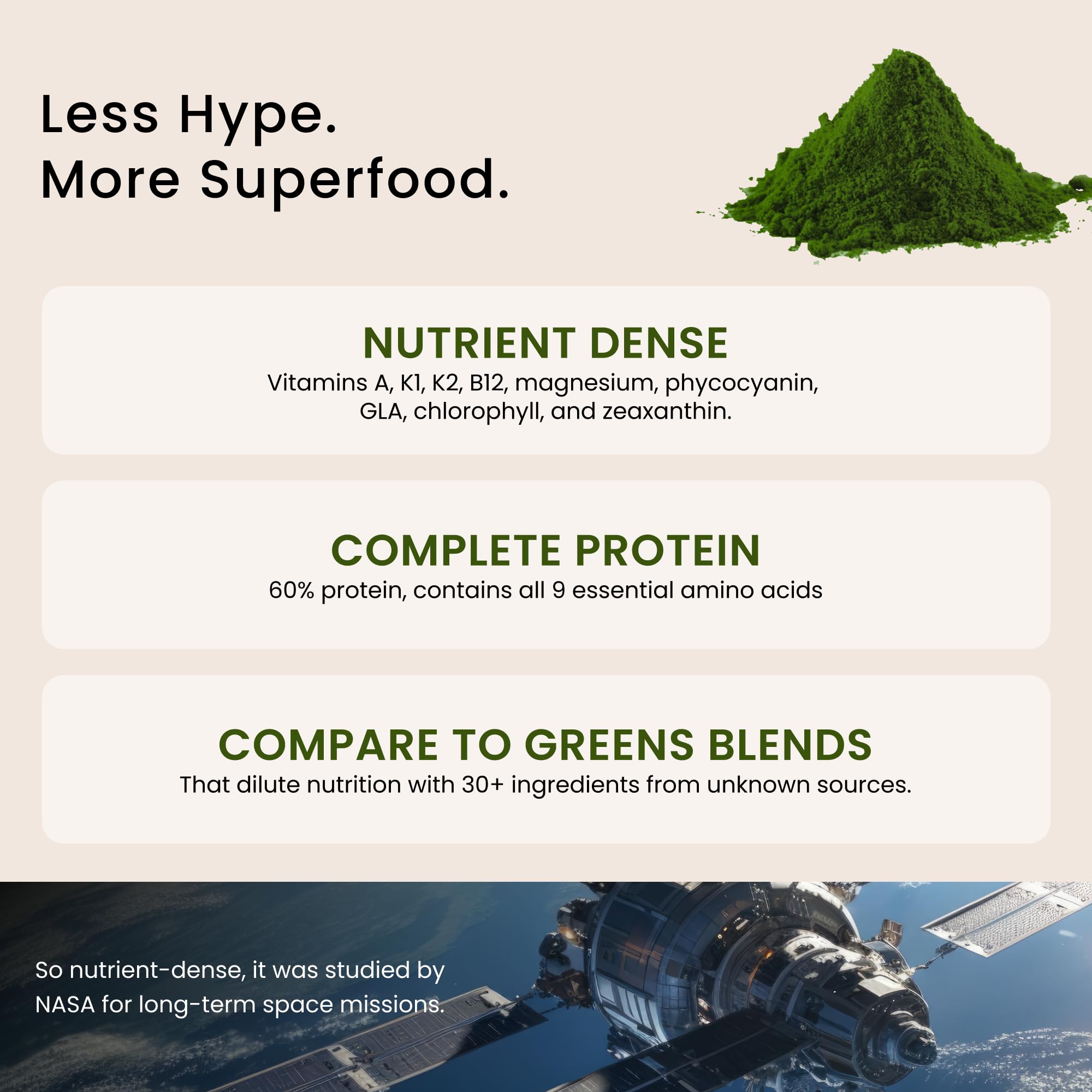 Nutrex Hawaii Poudre Spiruline Hawaienne verre-melange illustre le mélange facile pour energie