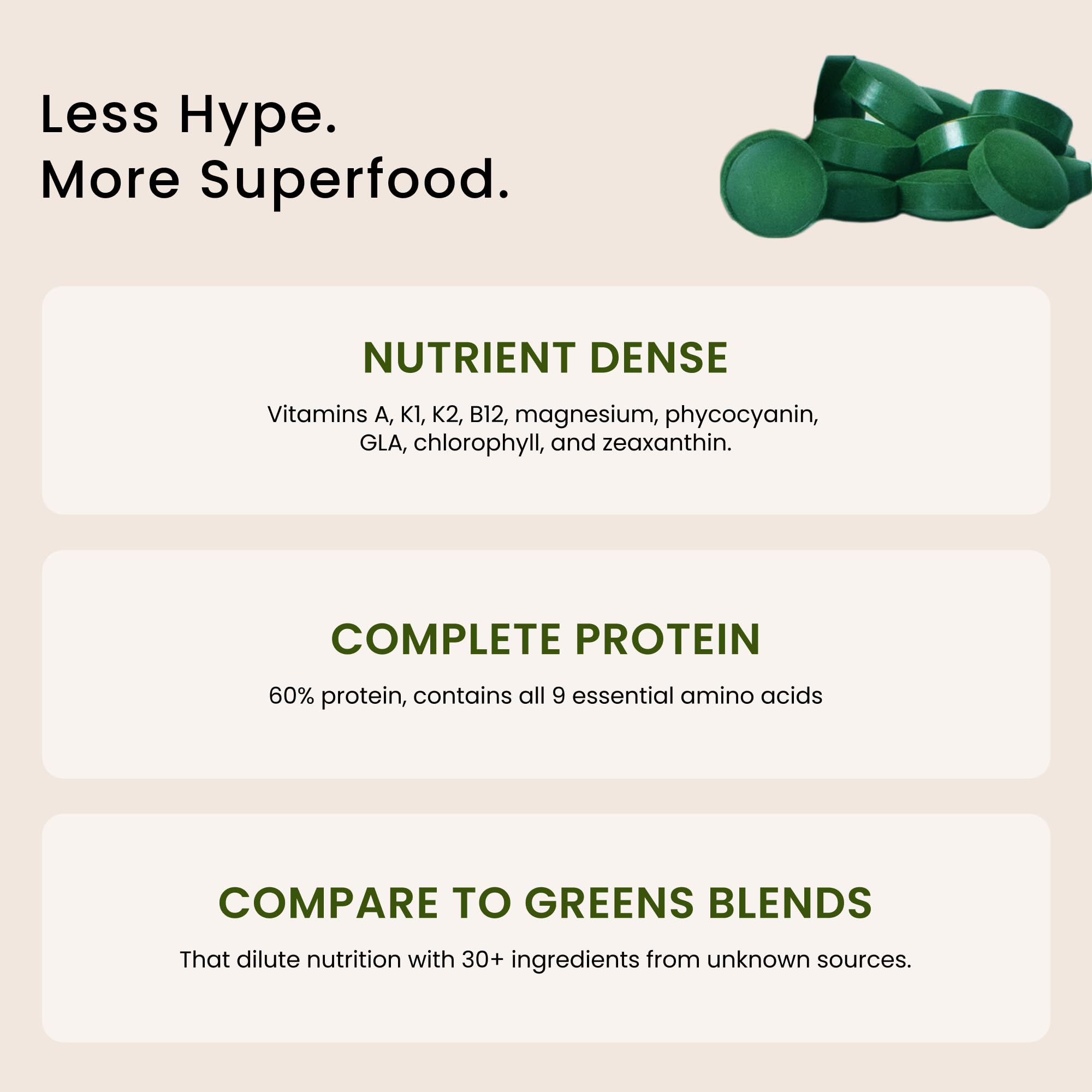 Nutrex Hawaii Spiruline – ferme d'origine hawaïenne à Kona, pureté et traçabilité.