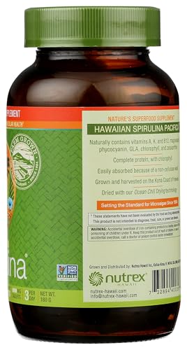 Nutrex Hawaii Spiruline – prise quotidienne avec eau pour énergie potentielle