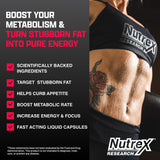 Nutrex Lipo-6 Black Max, avant-entraînement, énergie concentrée et focus accru.