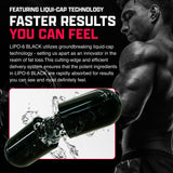 Nutrex Lipo-6 Black Max, capsules absorption rapide, démarrage rapide des effets pendant la journée.