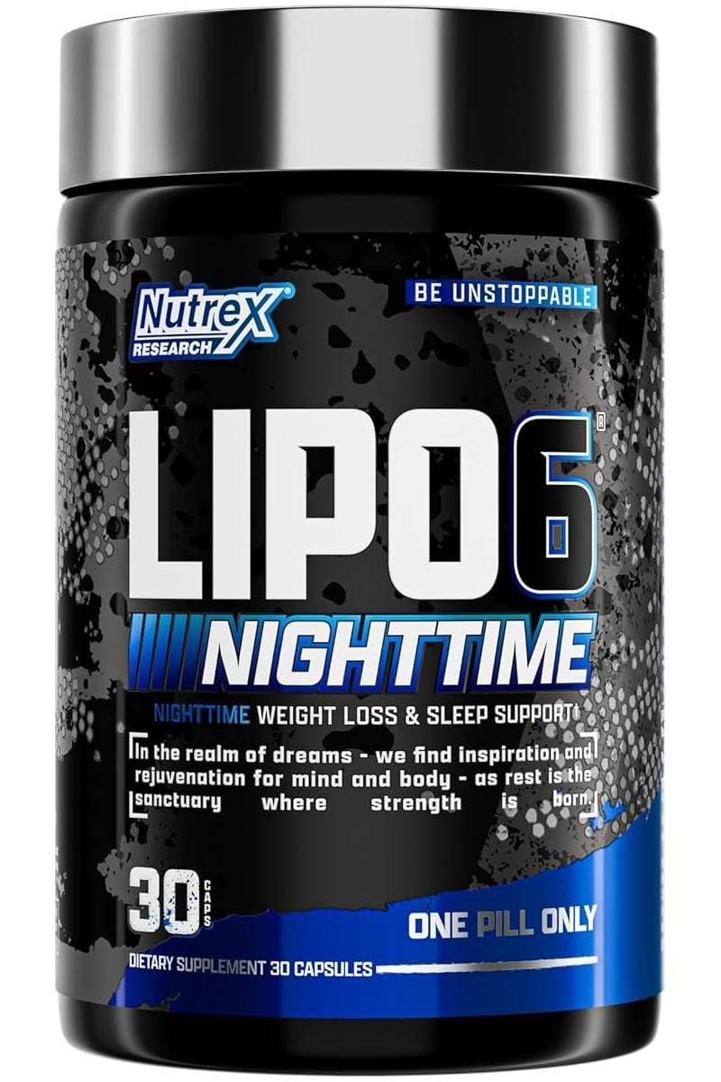 Nutrex Lipo-6 Nuit – étiquette affichant les ingrédients clés.
