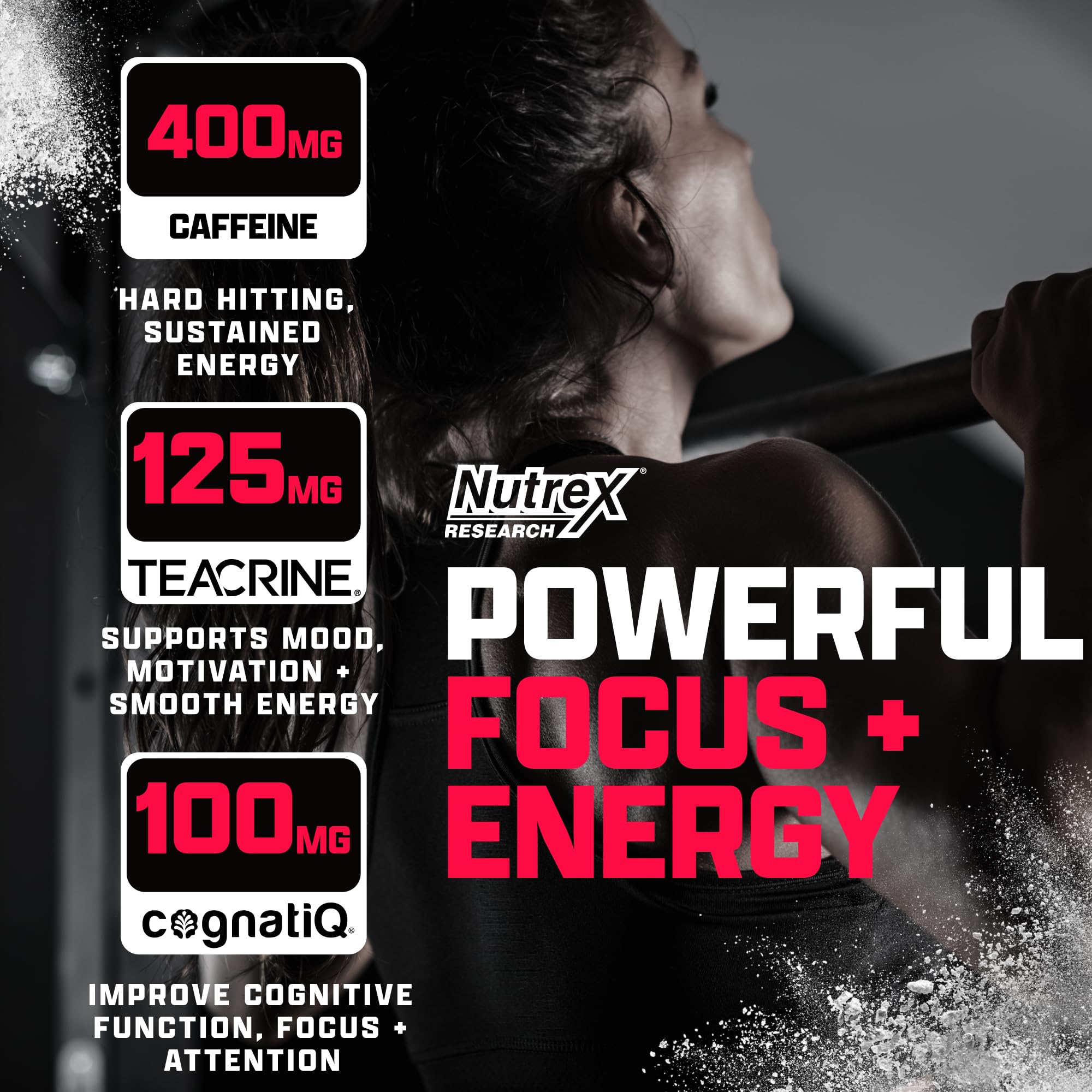 Nutrex OUTLIFT Amped – étiquette claire et informative du produit.