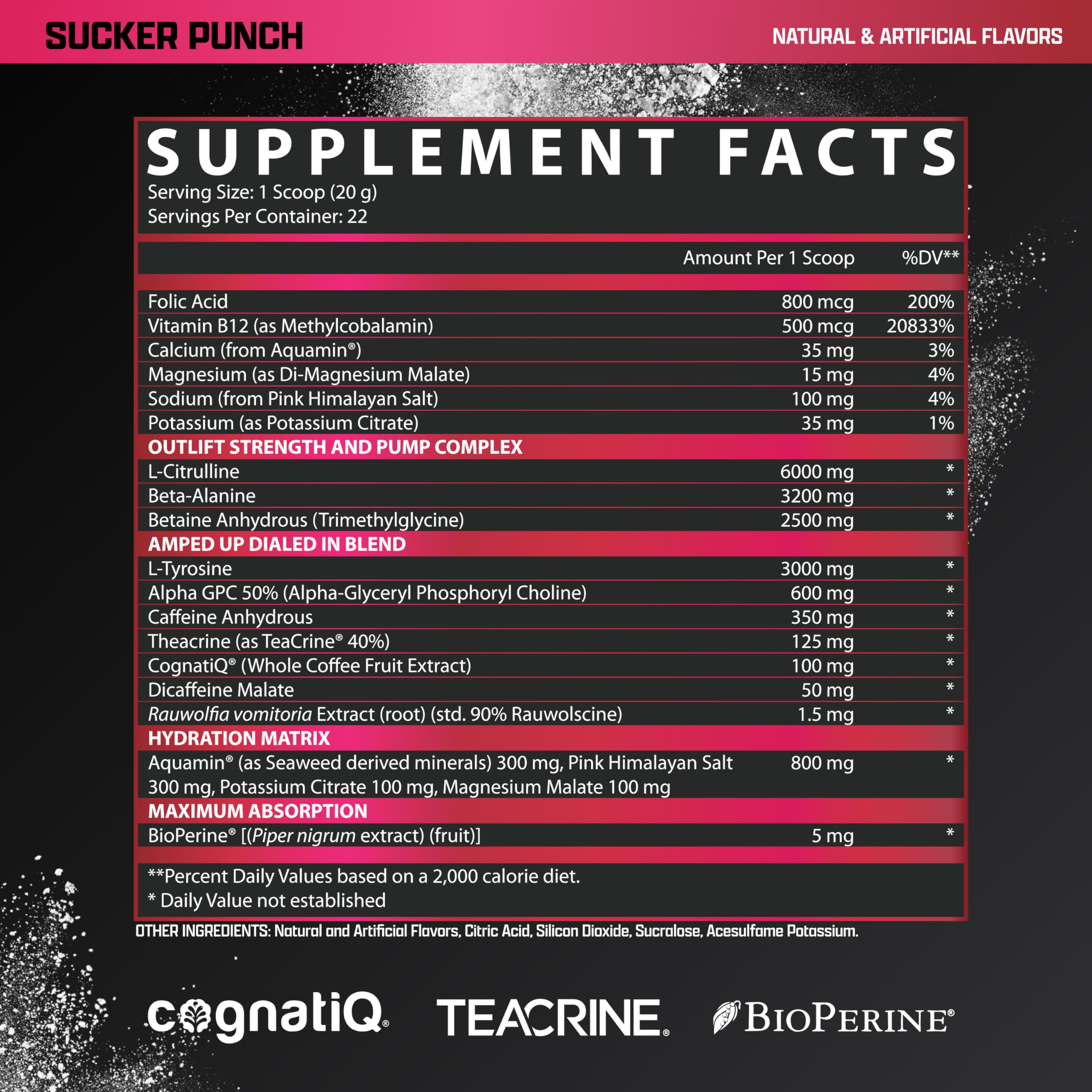 Nutrex OUTLIFT Amped – matrice d'électrolytes pour hydratation optimisée.