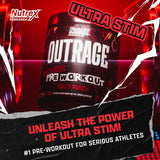 Nutrex Outrage dose pré-entraînement fruit punch facilite un dosage rapide et efficace.