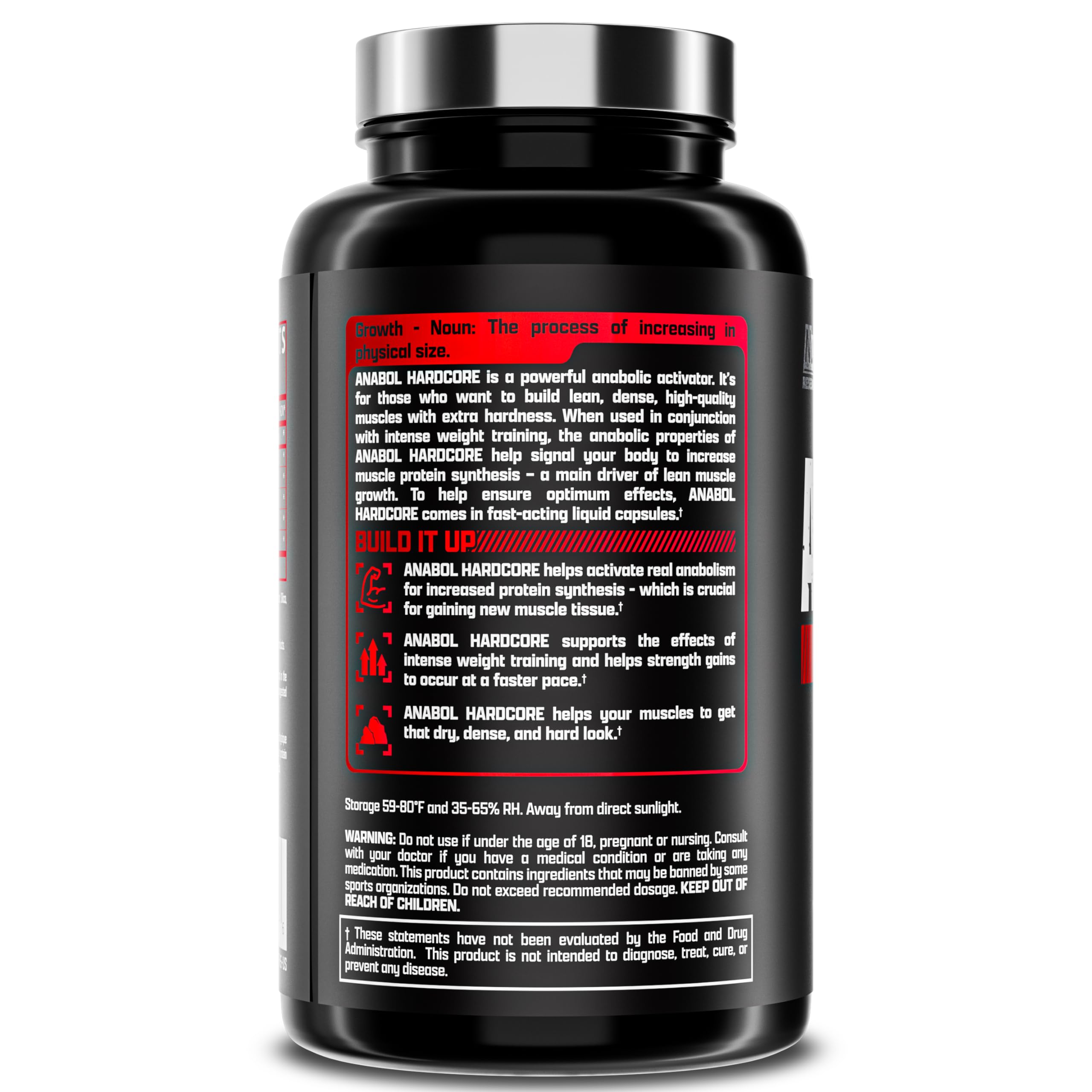 Nutrex Research Anabol, capsules végétariennes visibles, option végétarienne pratique.