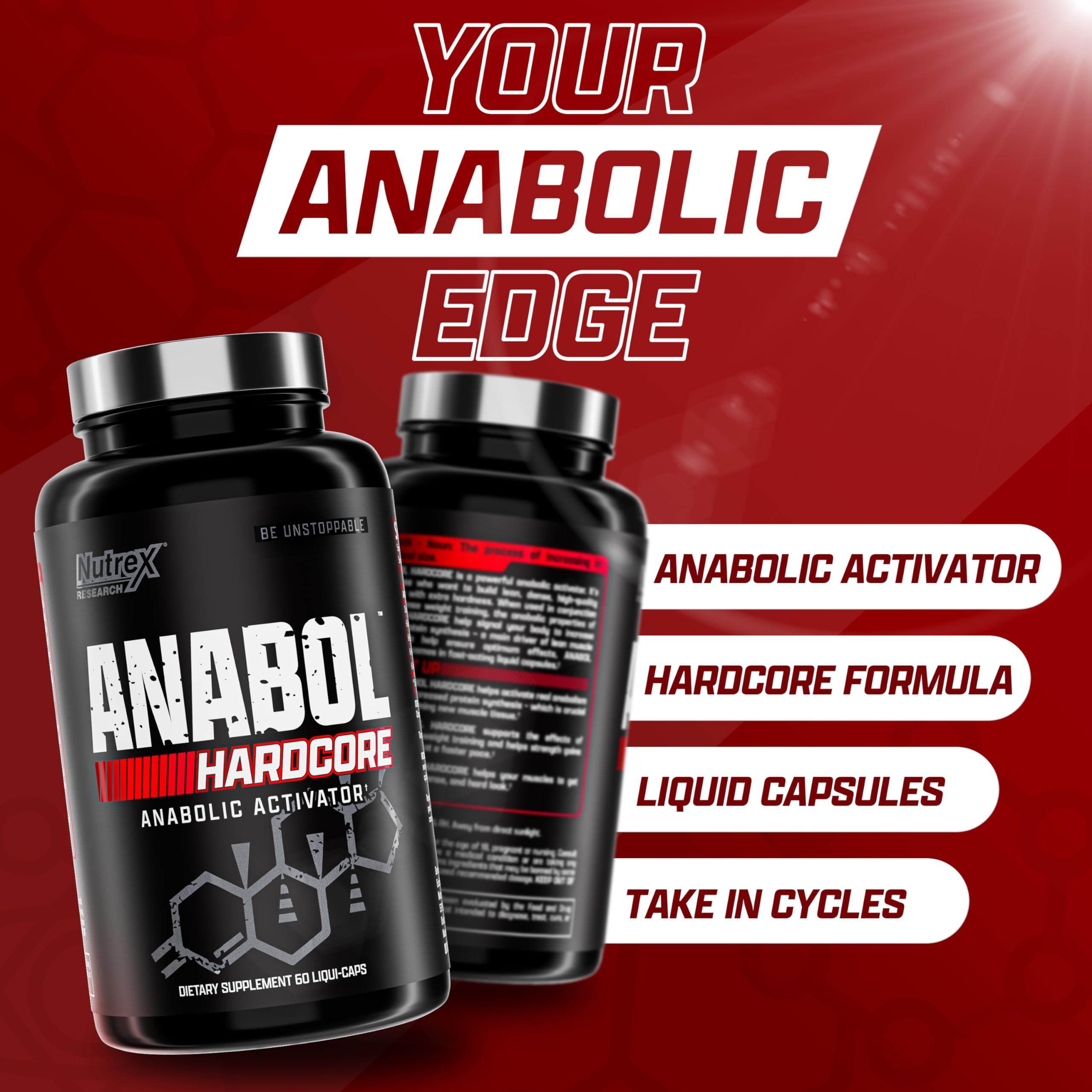 Nutrex Research Anabol, séances d’entraînement intense illustrées.