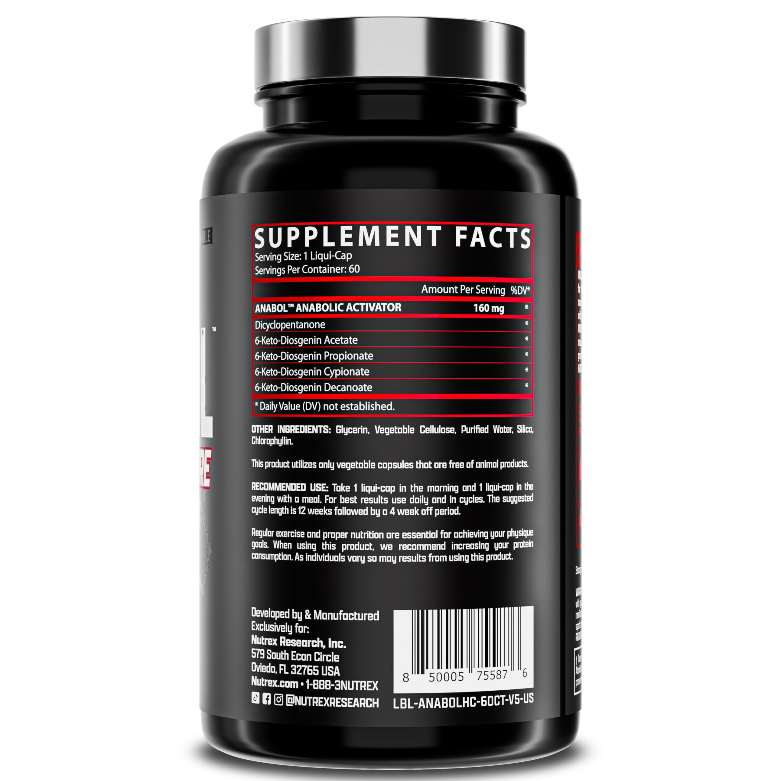 Nutrex Research Anabol, sculpture musculaire visible pour muscles plus denses.