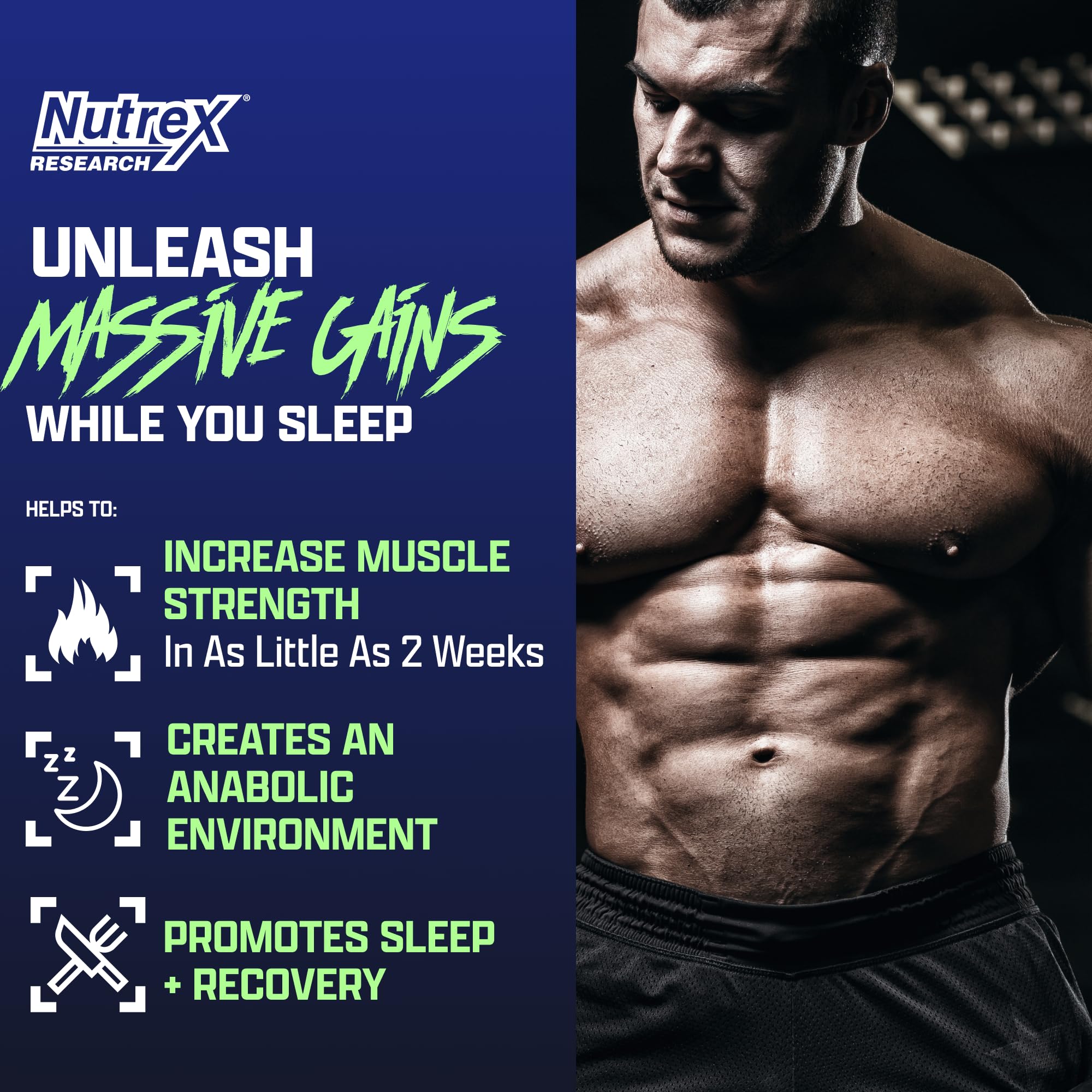 Nutrex Anabol PM bouteille, formulation nuit favorable au repos et progression.