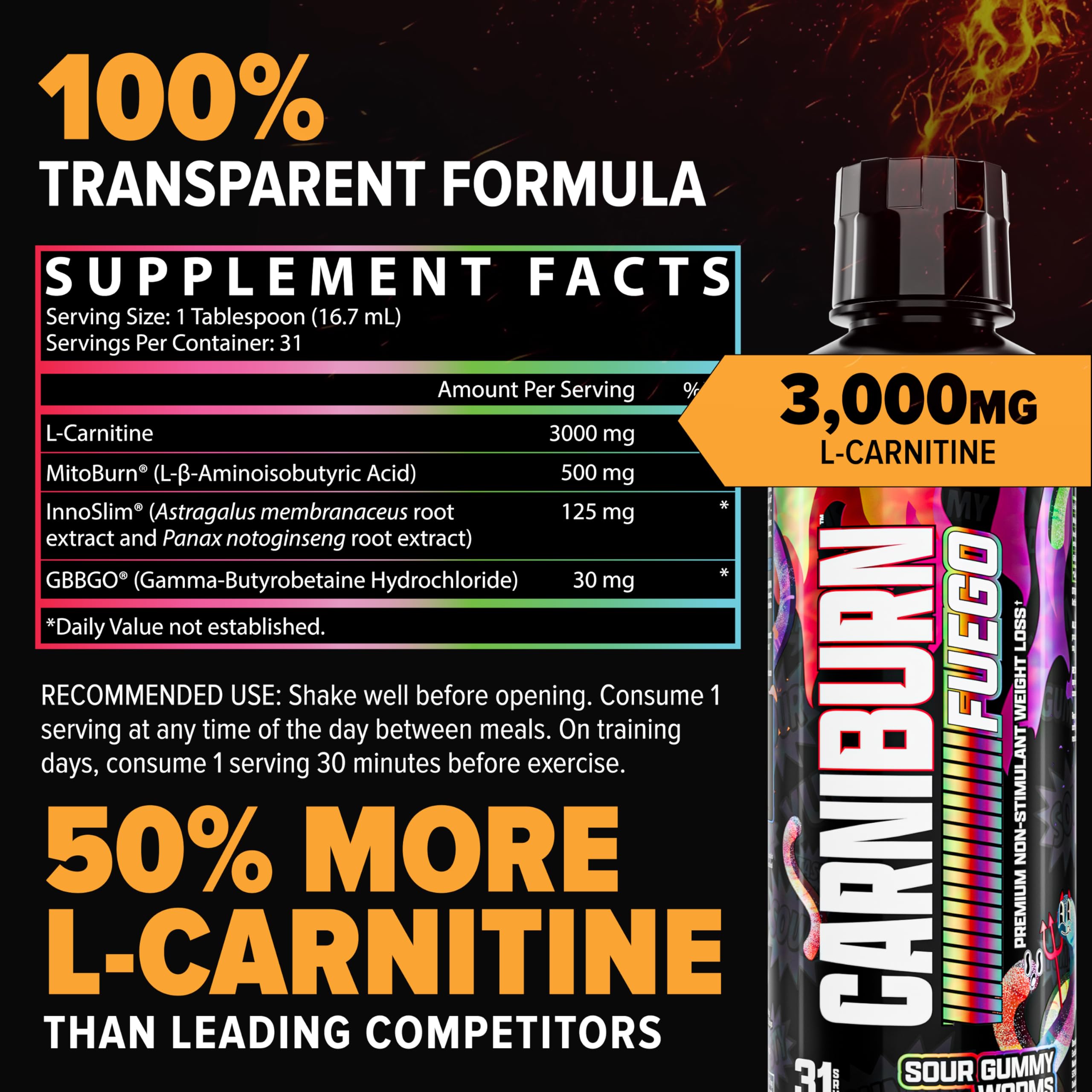 Nutrex Carniburn: flacon compact, pratique pour le sac de sport.