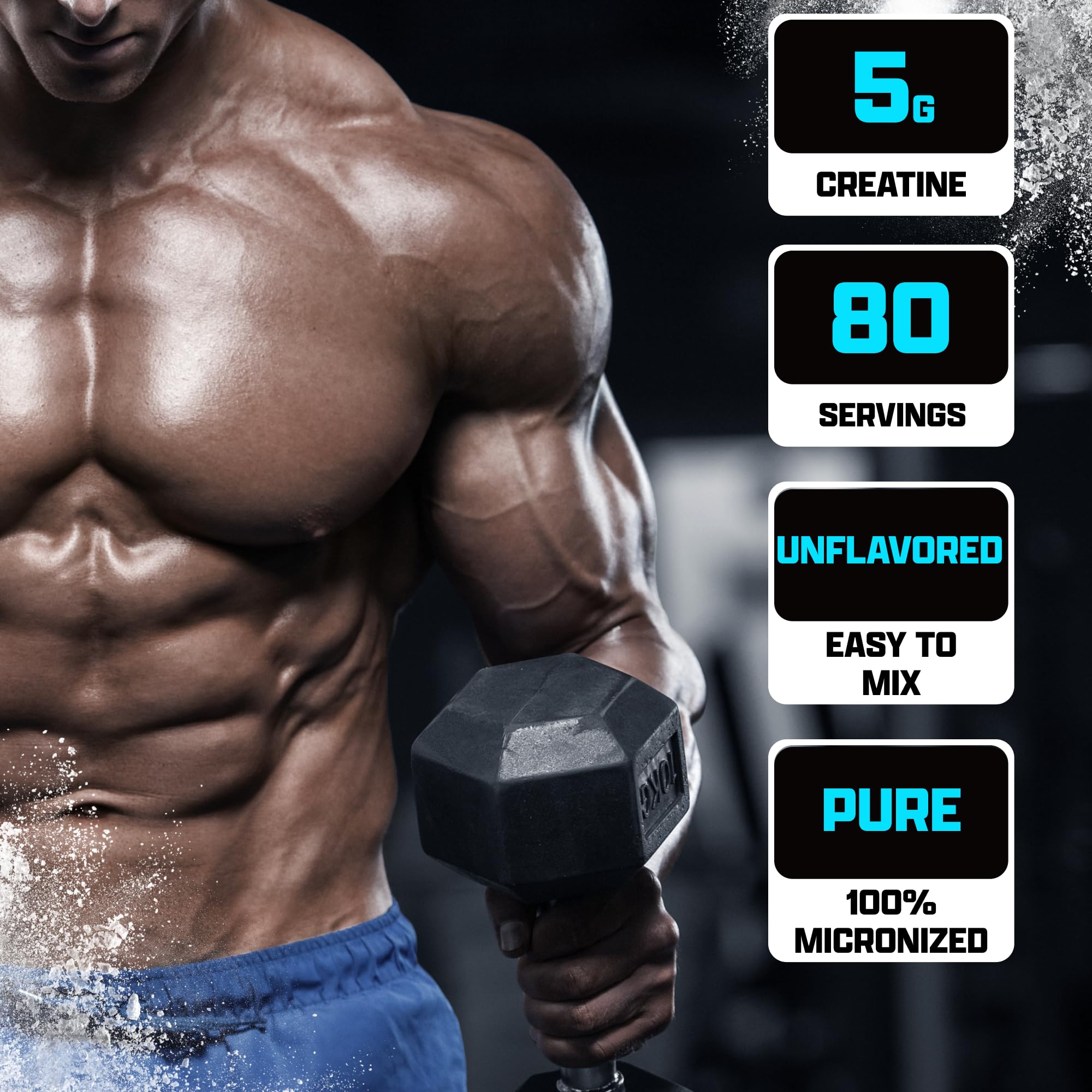 Nutrex Research Créatine Monohydrate mélange facile avant ou après l’entraînement.