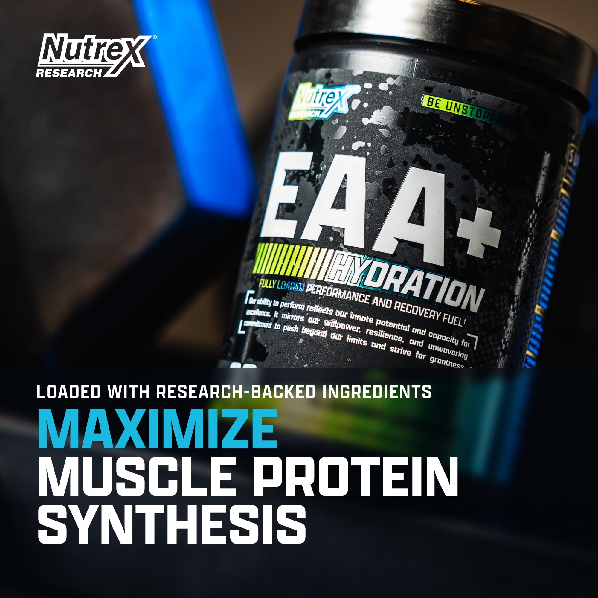 Nutrex Research EAA Hydration - Doseur inclus facilitant la préparation des acides aminés.