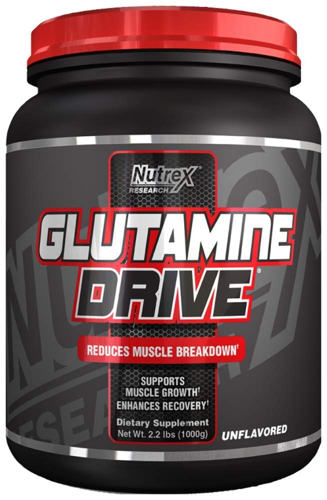 Nutrex Research L-Glutamine en poudre non aromatisée pour récupération musculaire après l'entraînement