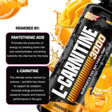Nutrex Research Liquid Carnitine 3000 – étiquette couleur orange-mango et arôme agréable.