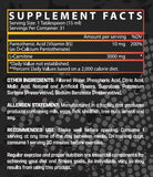 Nutrex Research Liquid Carnitine 3000 – etiquette affichant les informations nutritionnelles.