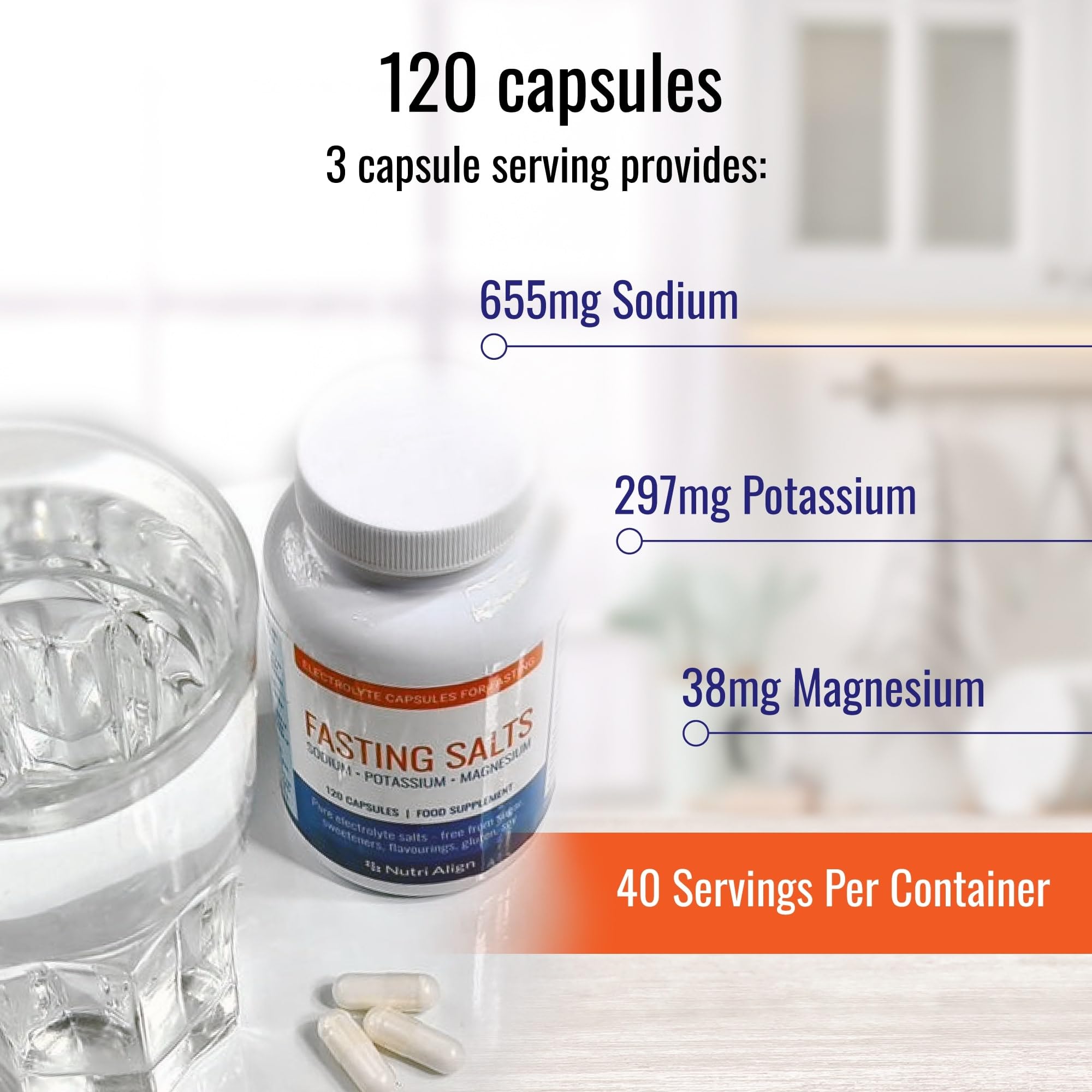 Gros plan sur les comprimés Nutri-Align Fasting Salts.