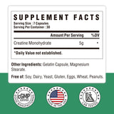 Nutri Potentia Créatine Monohydrate capsules dose indiquée pour 5 g