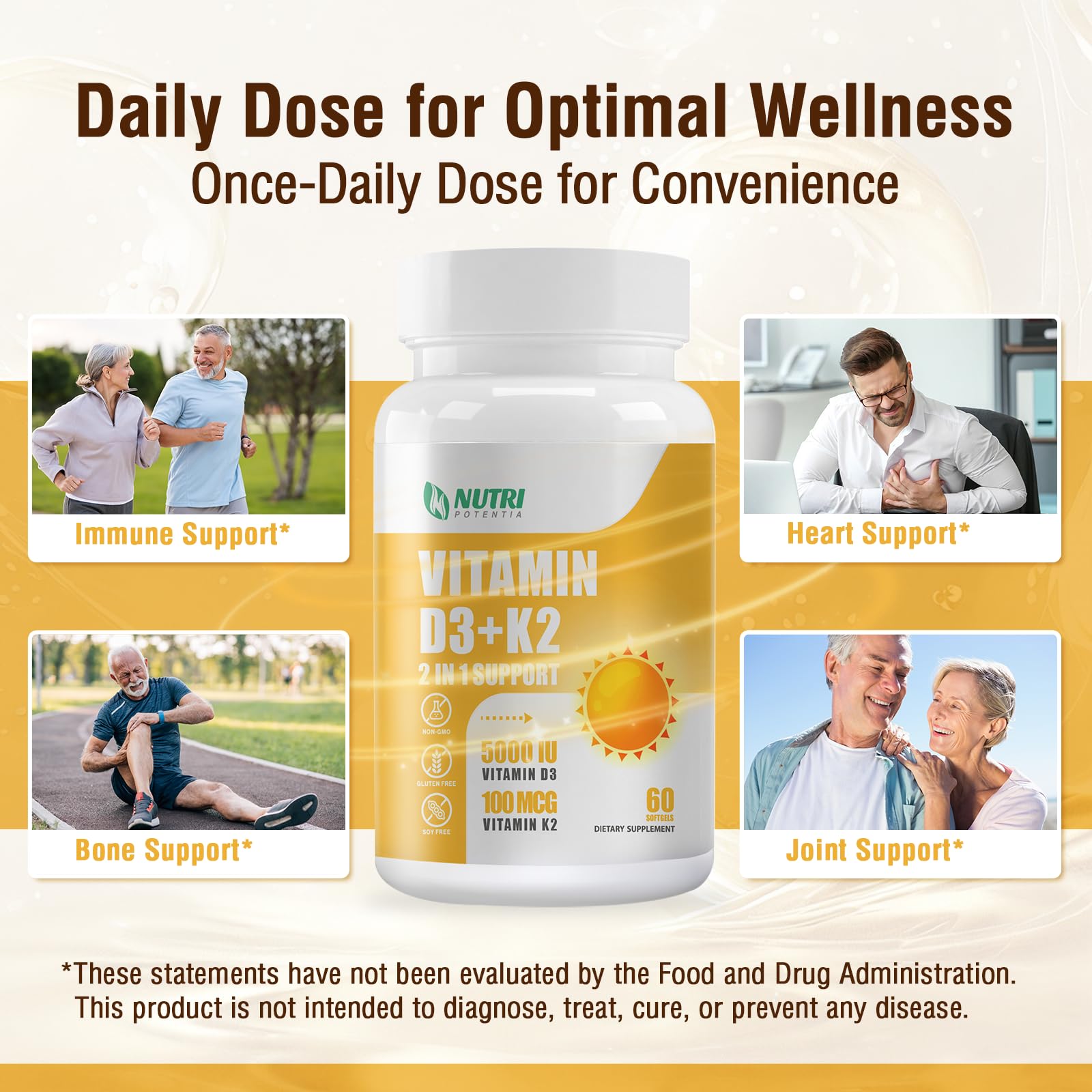 NUTRI POTENTIA D3 K2 – Dosage quotidien simple et pratique.