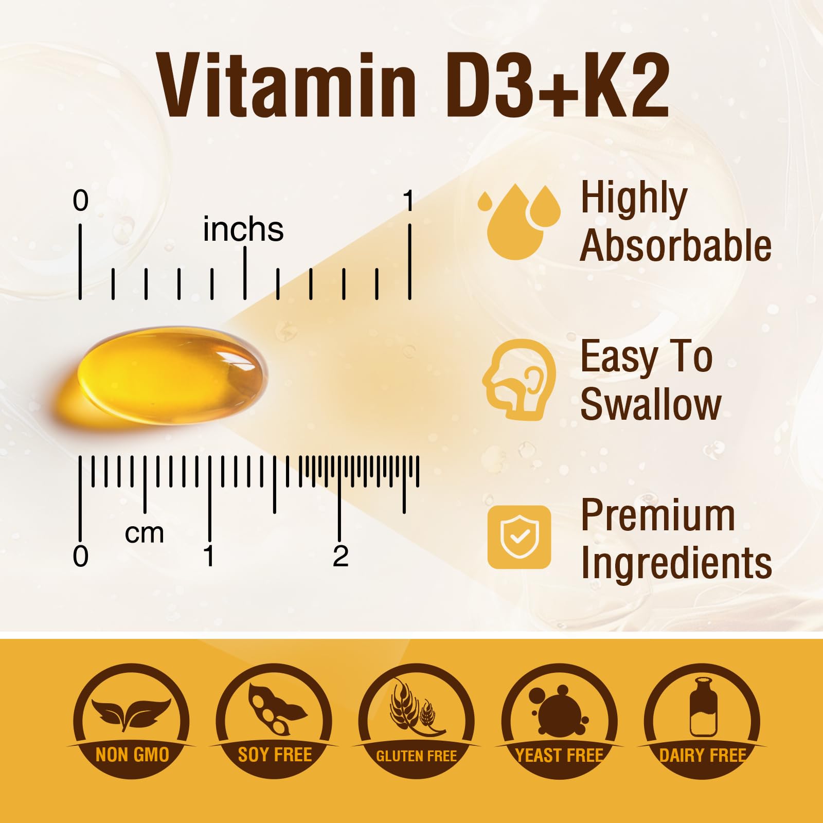 NUTRI POTENTIA D3 K2 – Emballage sans gluten adapté à vos choix alimentaires.